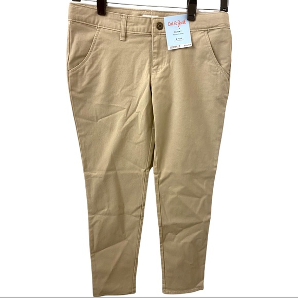 Cat & Jack Girls Skinny Khaki Tan Pants Size 8 Plus - Picture 1 of 8